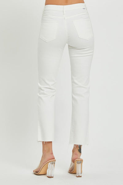MID-RISE TUMMY CONTROL STRAIGHT Jeans - White