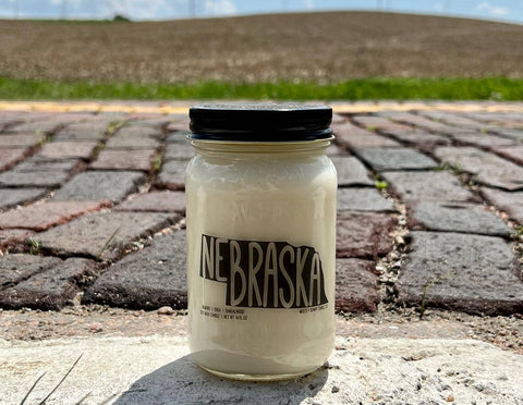 Nebraska State - 14 fl oz mason jar