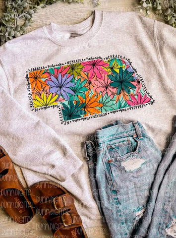 Floral Nebraska Sweatshirt